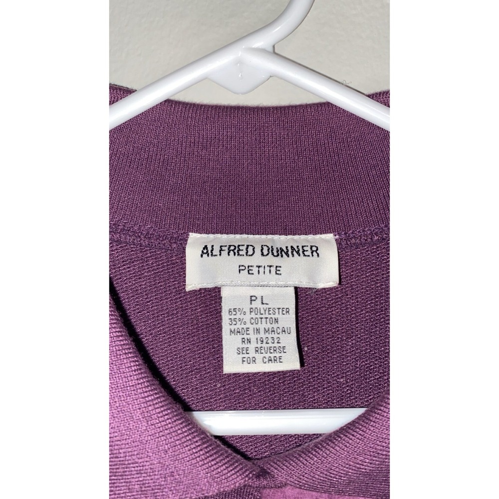 Vintage Alfred Dunner Sweater Womens checkered velvet Floral Embroidery - Picture 2 of 6